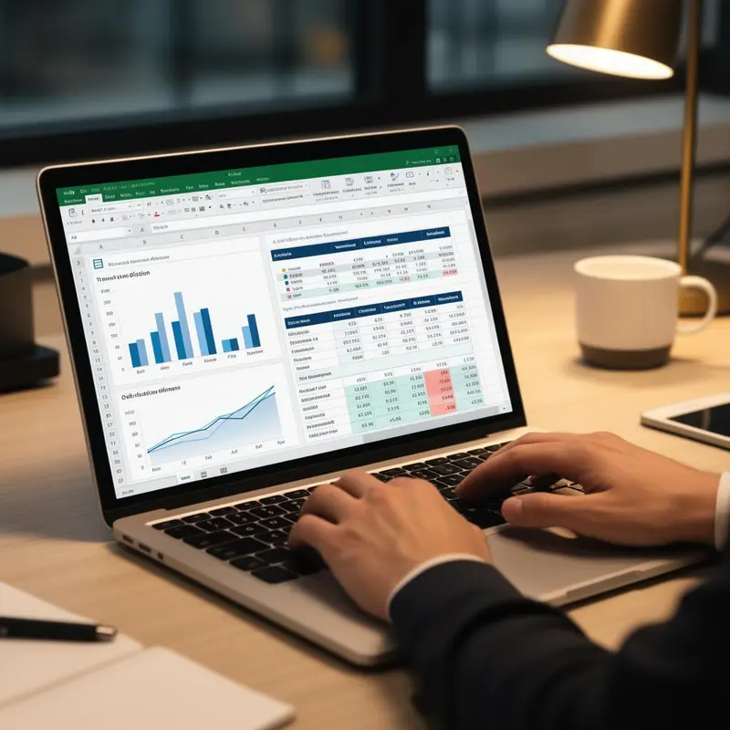 Notebook com dashboard profissional em Excel